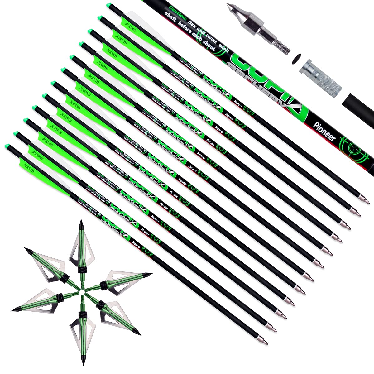 LWANO crossbow bolts 20-inch carbon shaft for reliable target practice and improved stability.