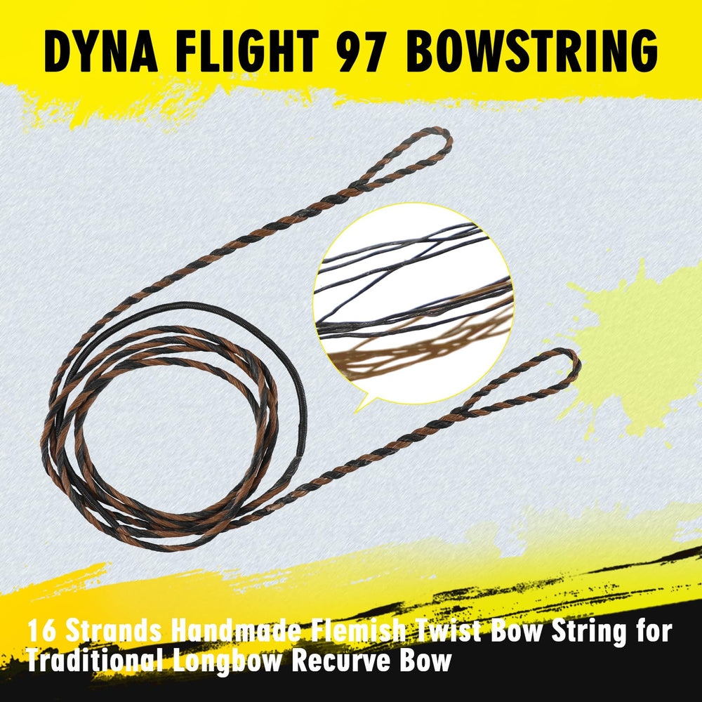 LWANO D97 Flemish twist lower ring bowstring ready for durable lower limb setup.