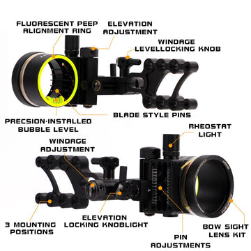 LWANO M2 left-hand bow sight mounted for precise alignment.