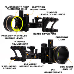 LWANO M2 left-hand bow sight mounted for precise alignment.