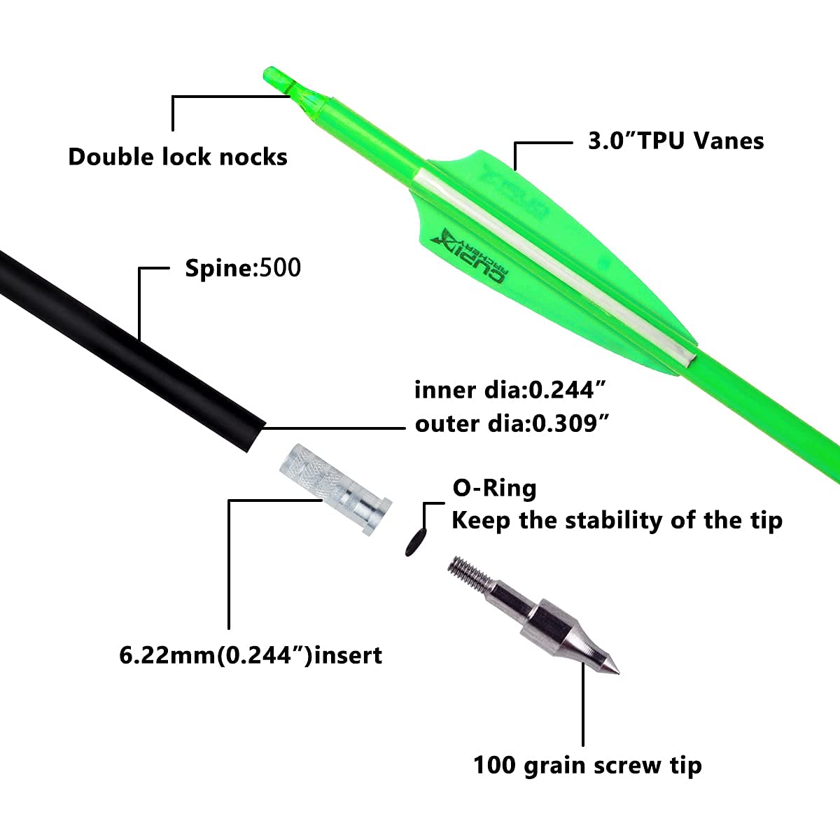 LWANO nickel plated steel tips with removable system for secure attachment