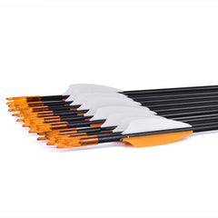 LWANO arrows with plastic vanes detail highlighting visibility and aiming aid