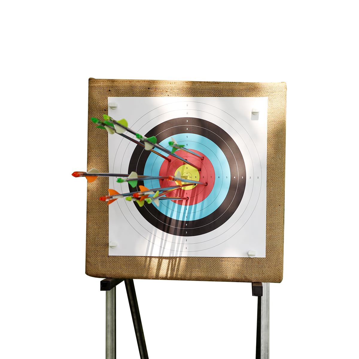 LWANO straw target with portable handle design for easy carrying.