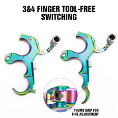 LWANO Thumb Release thumb button close-up emphasizes adjustable travel for consistency