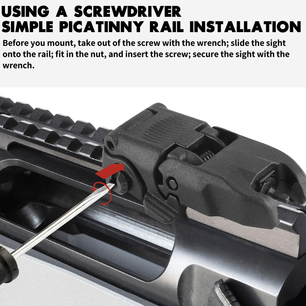 LXYYM flip-up sight made from durable polymer, lightweight and resistant