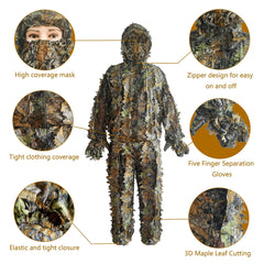 LYLPYHDP Ghillie suit features elastic cuffs and adjustable waist for a snug fit.
