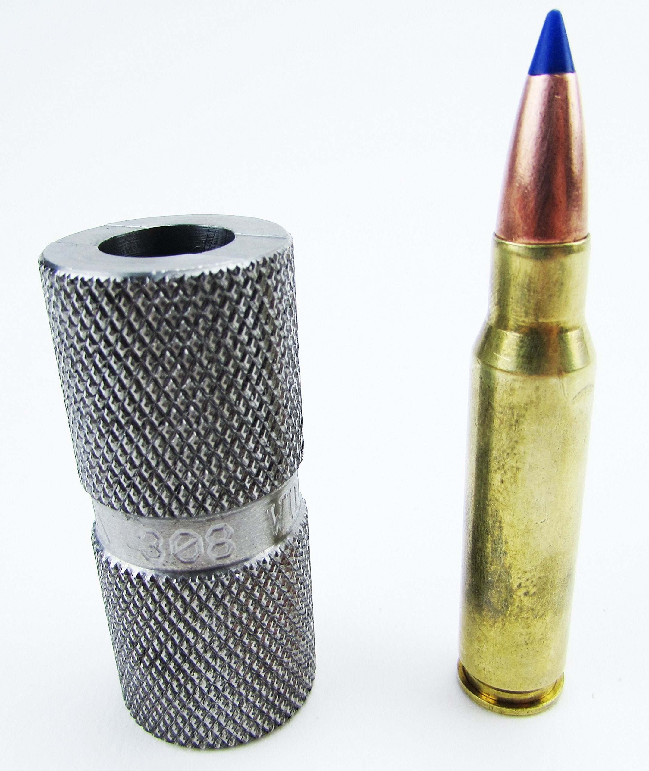 Close-up of Lyman 308 Win gauge gray finish