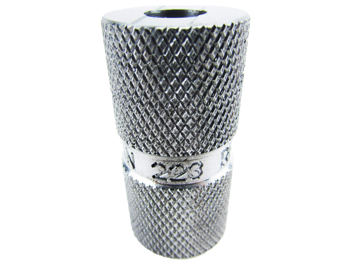 Lyman 6mm Creedmoor case length gauge in use for quick headspace checks.