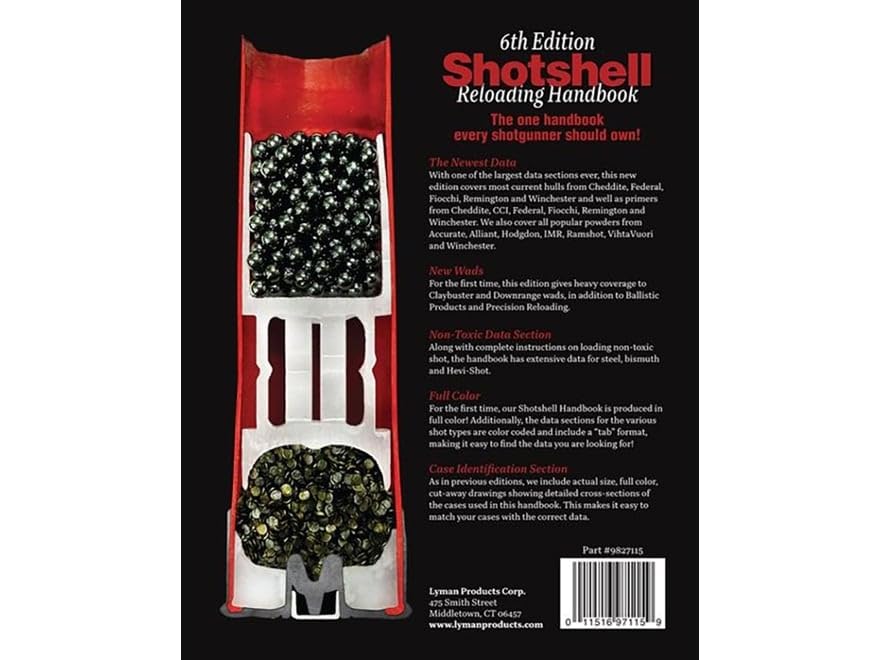 Lyman Shotshell Handbook interior in full color for clear data interpretation