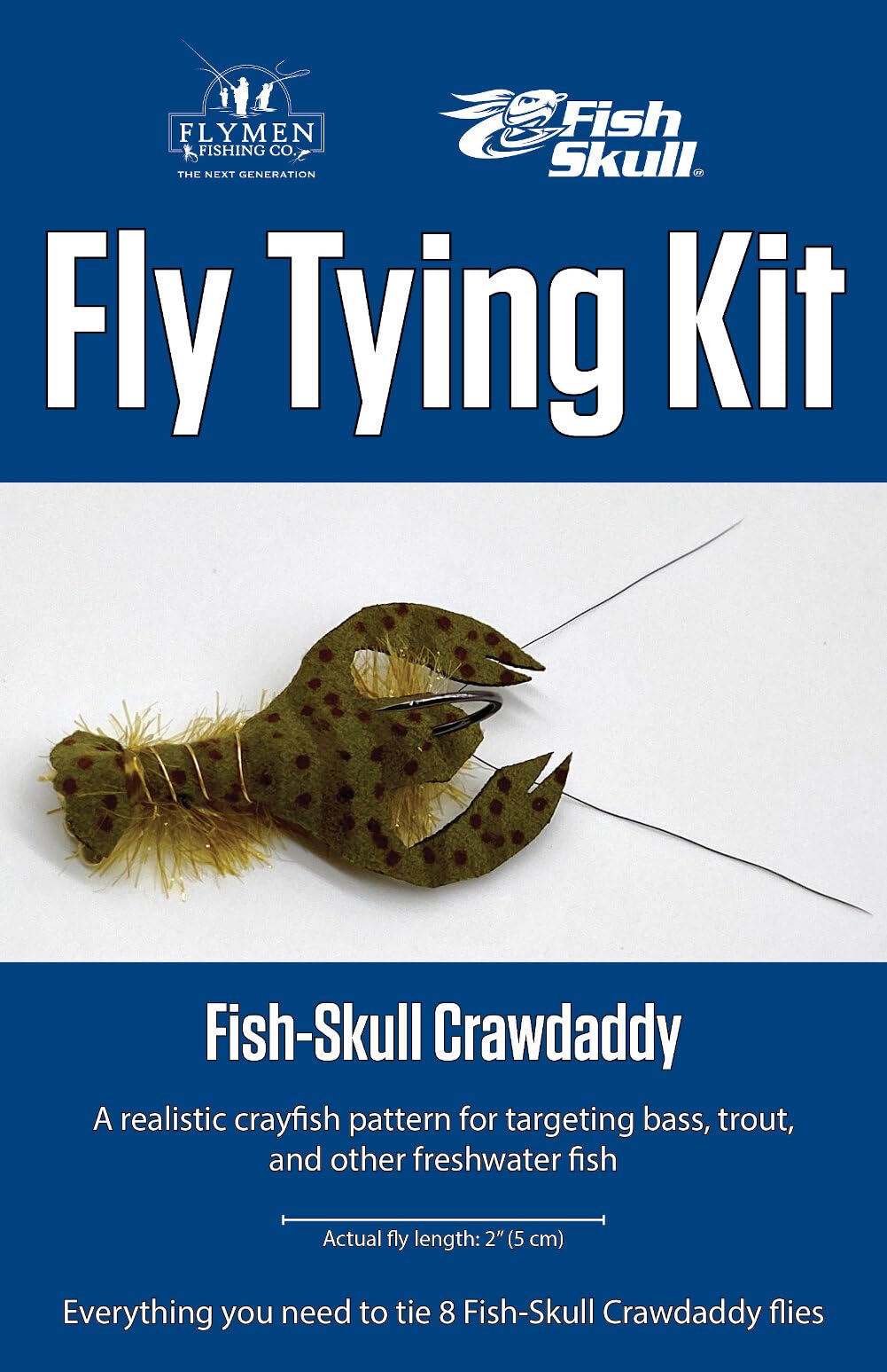Lymenfishingcompany Crawdaddy fly tying kit for freshwater crayfish patterns; ideal for beginners.