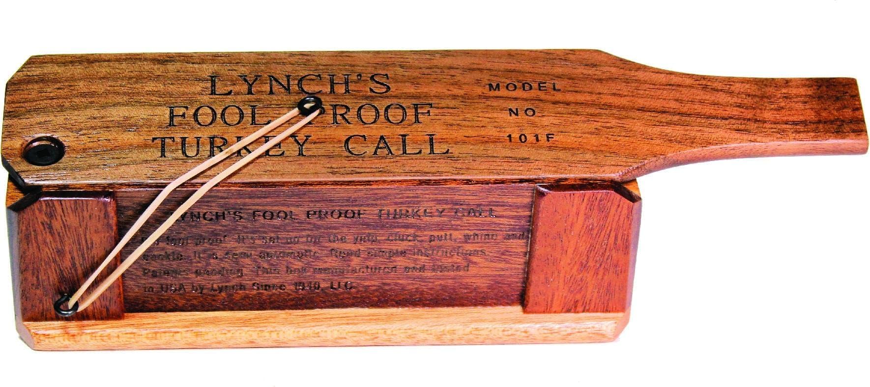 Lynch Fool Proof Turkey Box Call delivers realistic hen yelps for turkey hunting.