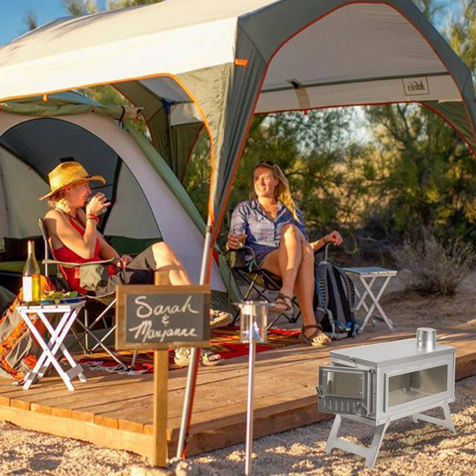 LynsaTac stove wood-burning chimney ensures efficient exhaust while camping.