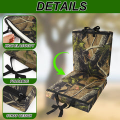 Lyreh tree stand cushion camouflage blends with surroundings for stealth.