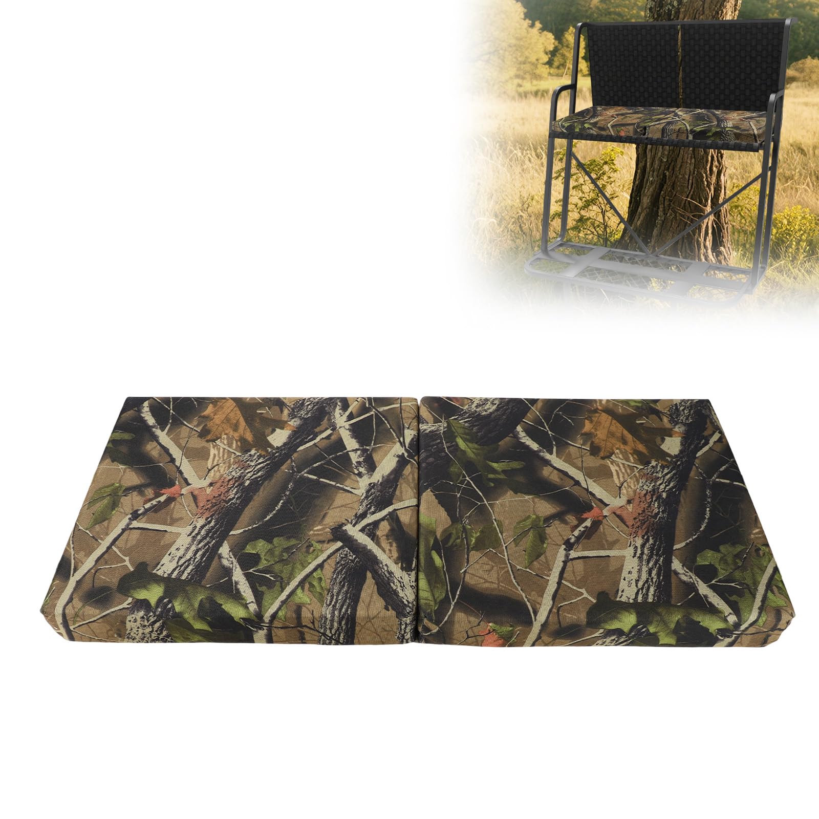 Lyreh two-man seat cushion folded for easy transport and warmth.