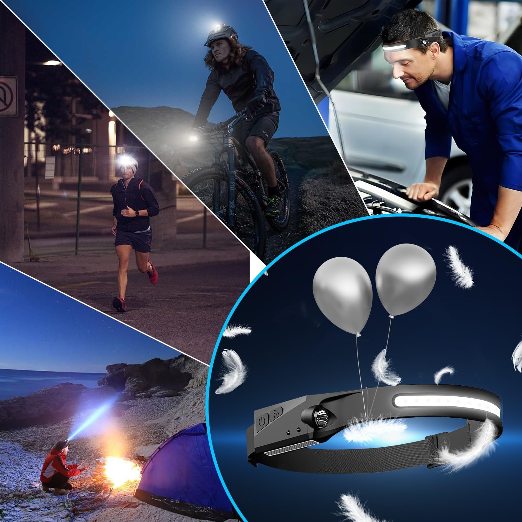 Lytoybe headlamp suitable for camping and running with USB charging