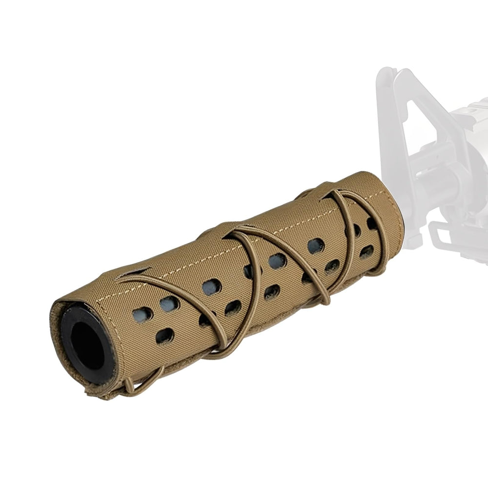 LZAQHMT 7 inch tactical suppressor cover mounted on airsoft silencer for secure protection