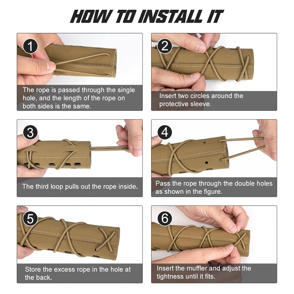 Elastic adjustment system fits suppressors from 1.3 to 1.75 inches in diameter