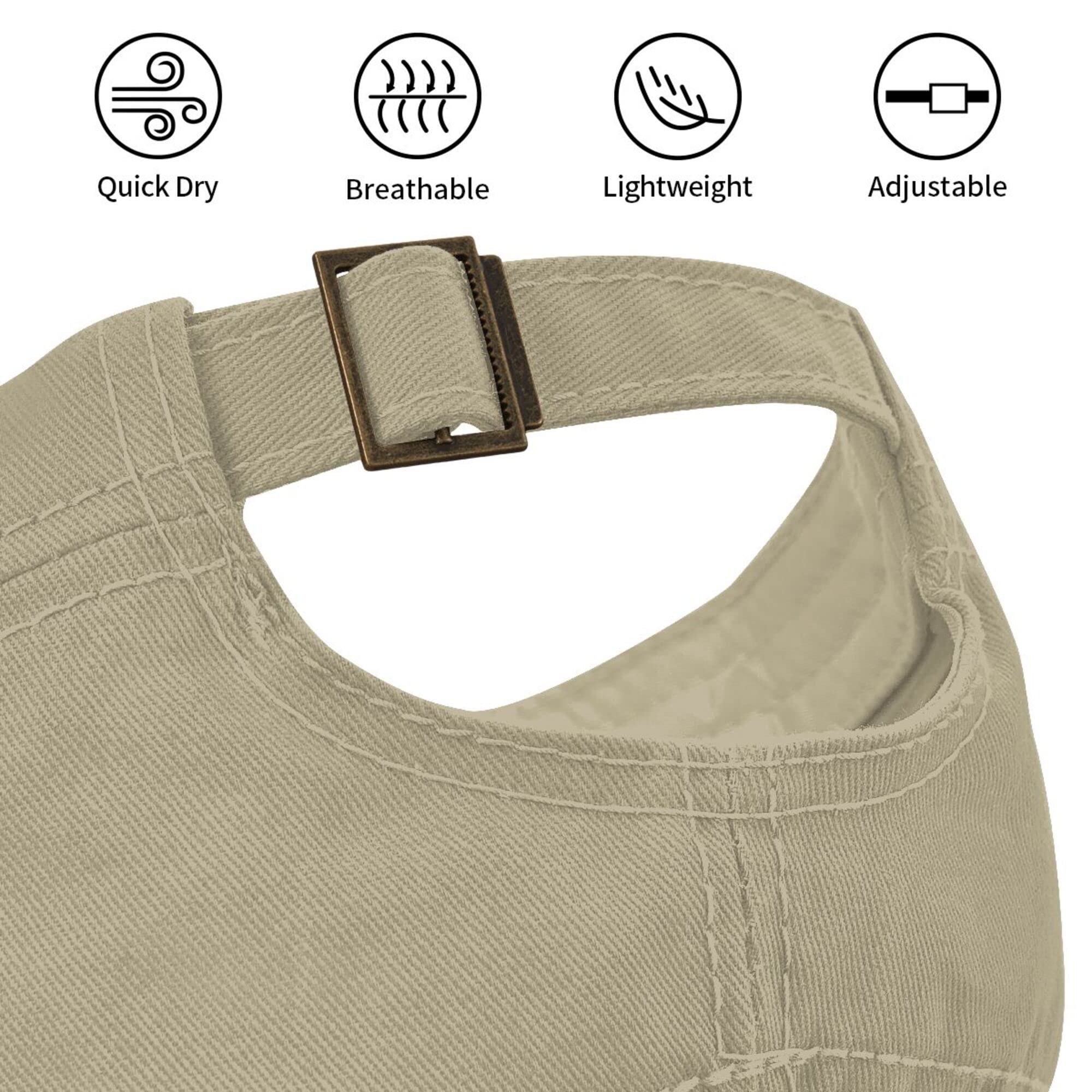 Lzihkst Casual Khaki Army Cap sun shade in bright outdoor light