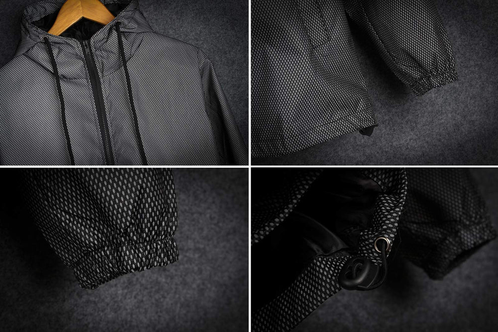 LZLRUN reflective jacket with mesh outer layer for breathable texture