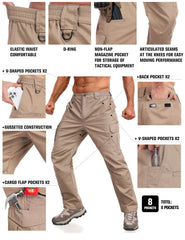 Lzzidou tactical pants elastic side waistband delivers secure comfort during active tasks.
