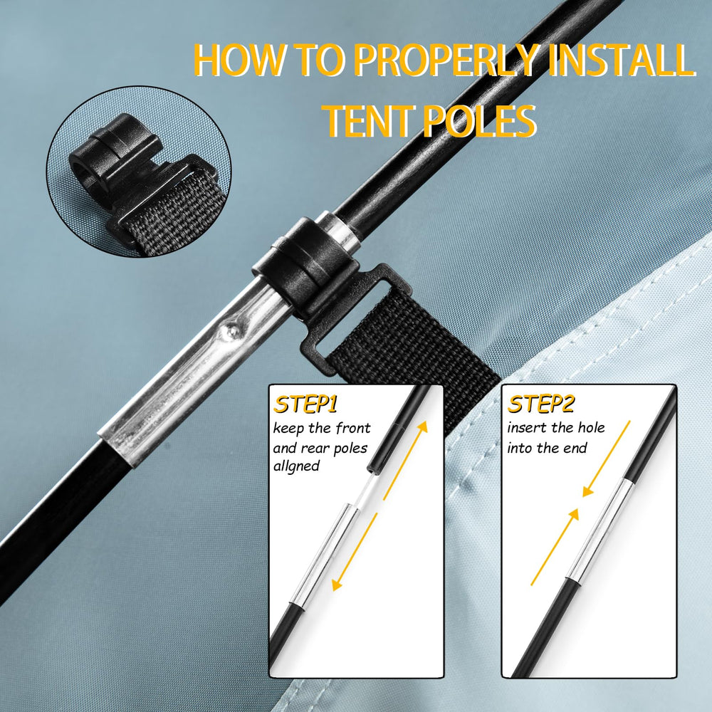 M KARMATER pickup truck tent durable fiberglass poles for stable setup