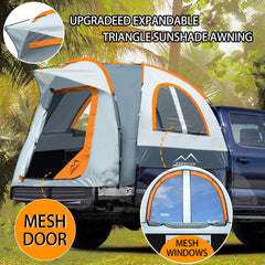 M KARMATER pickup tent interior-space highlights generous room and storage pockets