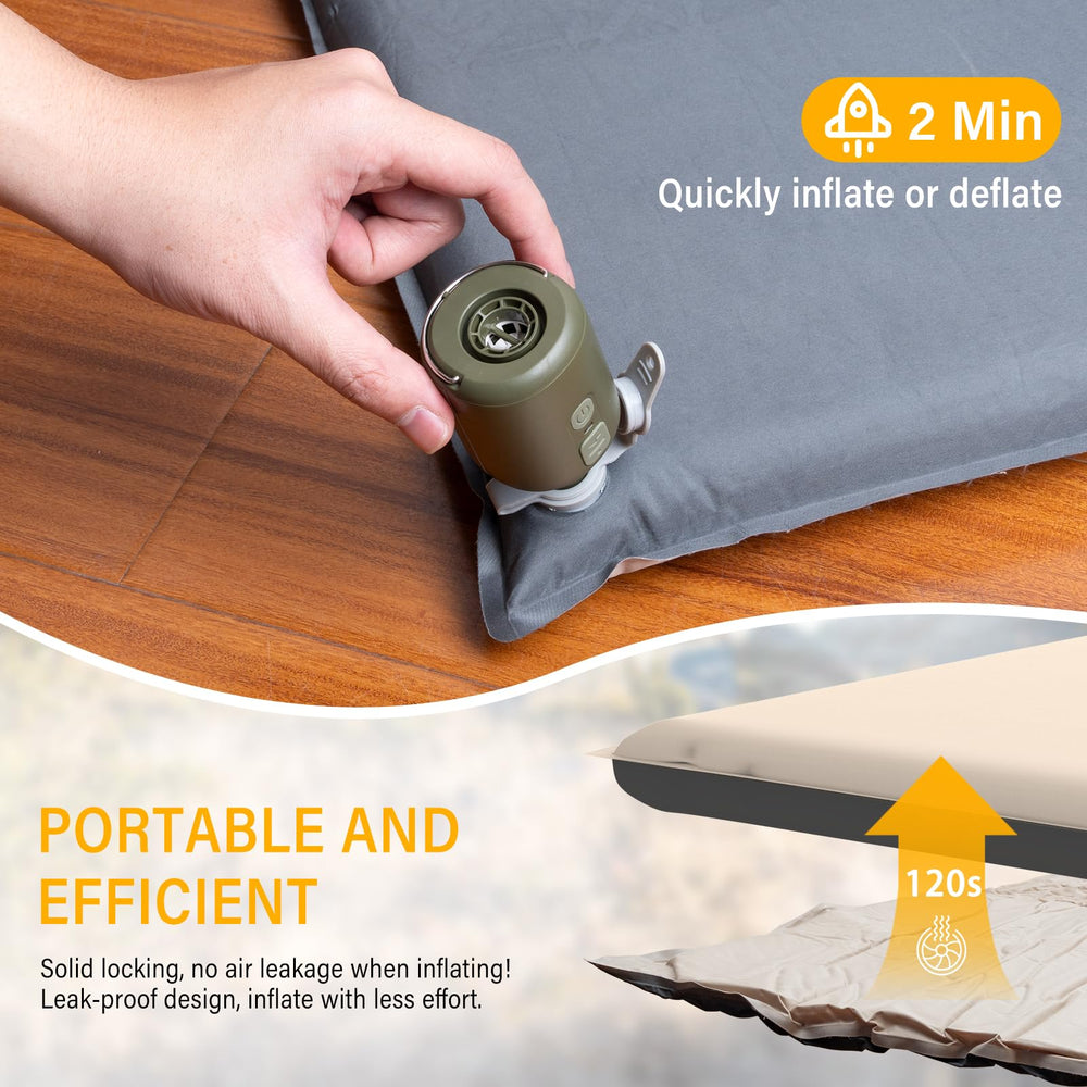 M KARMATER plush 79x52 sleeping area enables two-person camping comfort.