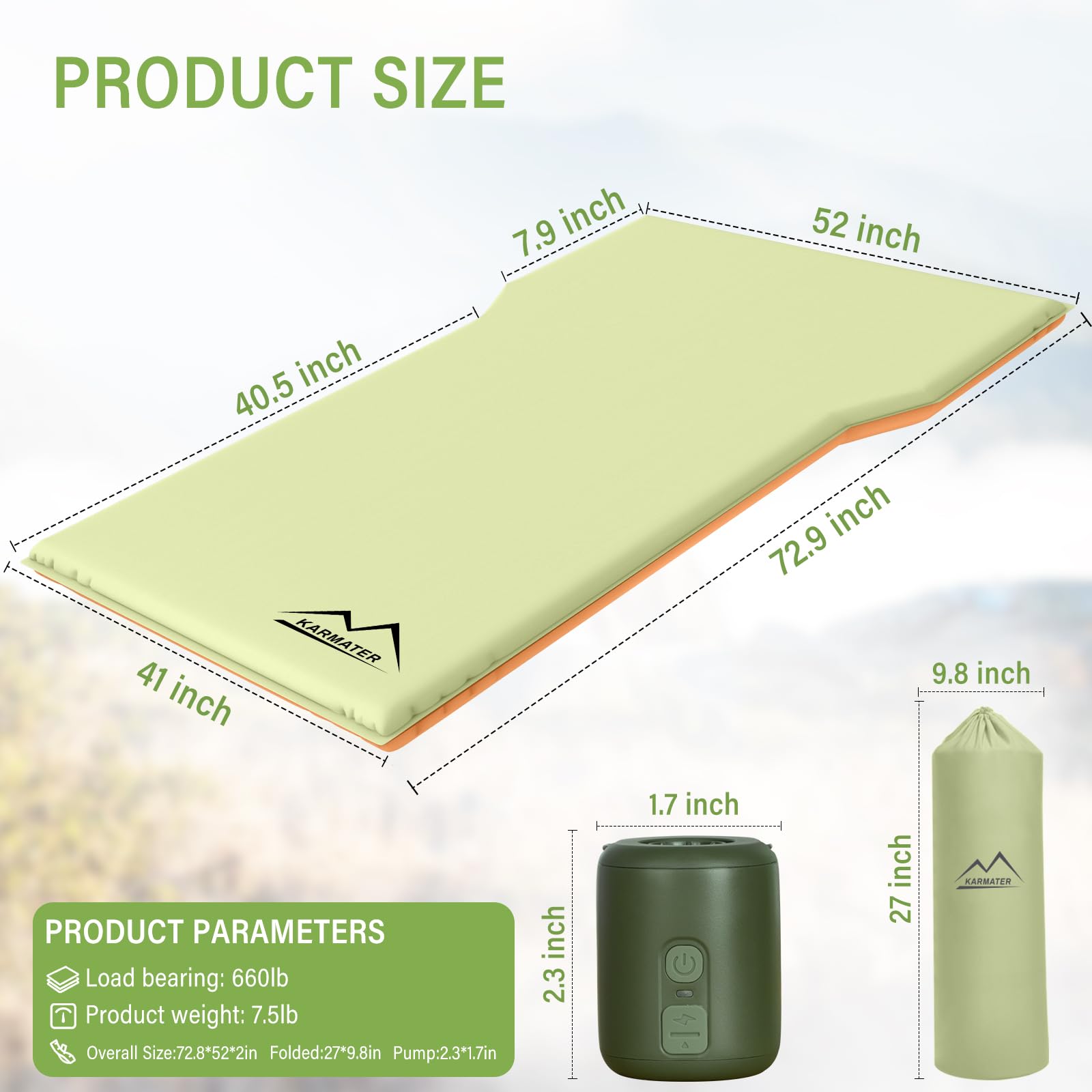 M KARMATER memory-foam top delivers plush comfort on camping trips.