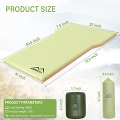 M KARMATER memory-foam top delivers plush comfort on camping trips.