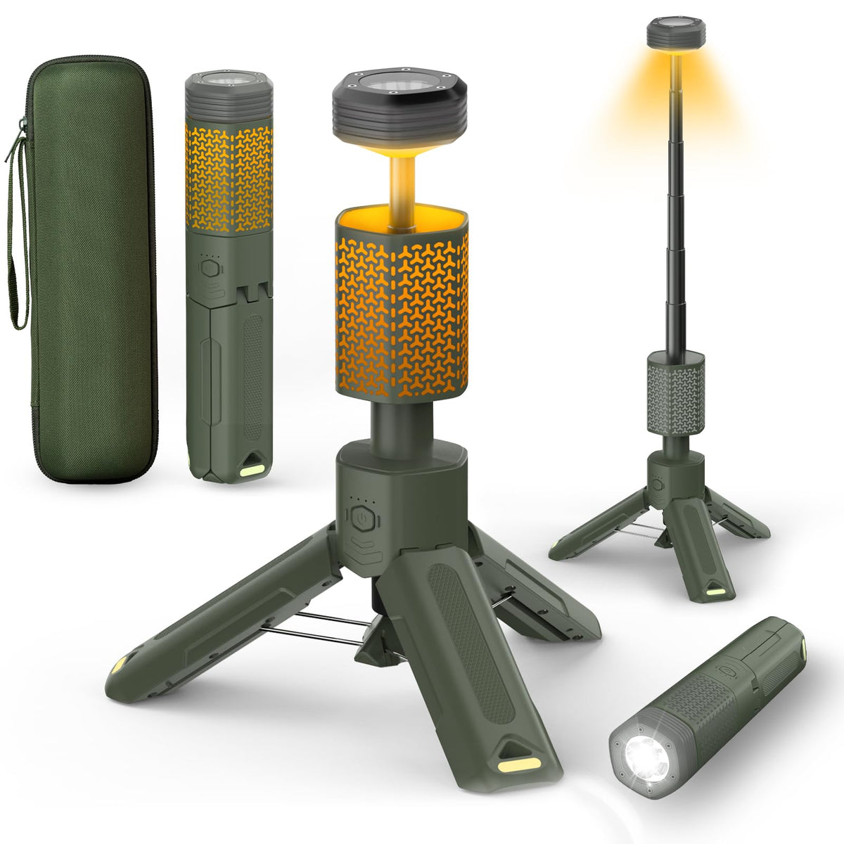 M KARMATER telescopic camping light folded compact for easy carry and storage during trips