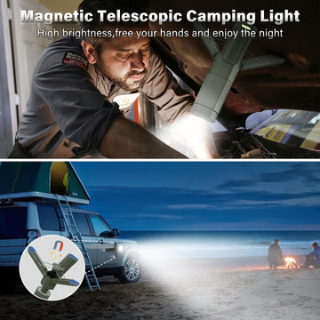 M KARMATER telescopic camping light IPX5 waterproof for rugged outdoor use