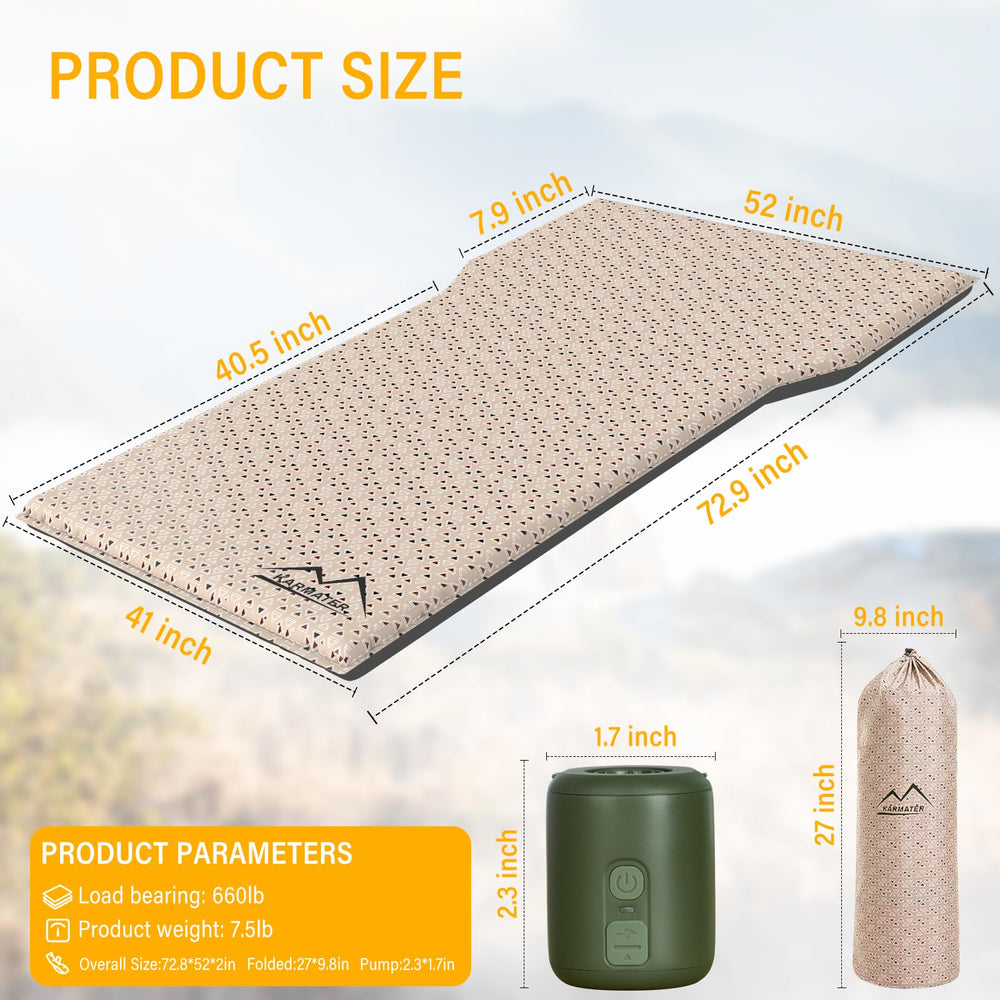 M KARMATER ultrathick memory foam mattress delivers comforting support during road trips.
