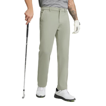 M MAELREG men's golf pants front view shows stretch fabric for easy movement.