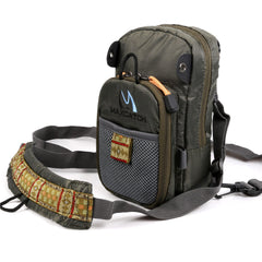 Front view of M MAXIMUMCATCH fly fishing chest bag