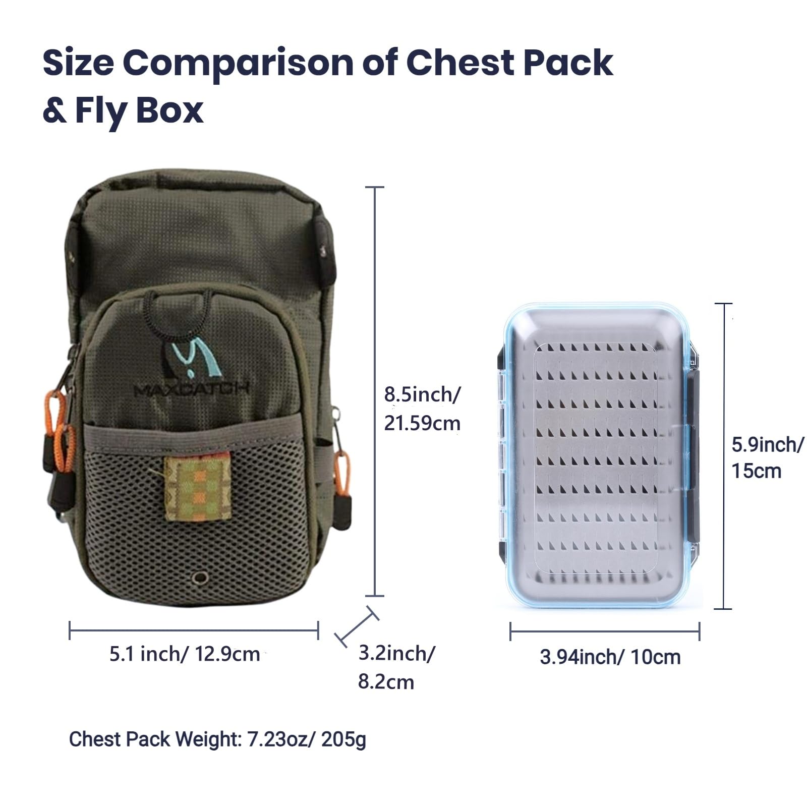 Open main pocket with mesh compartments for fly boxes