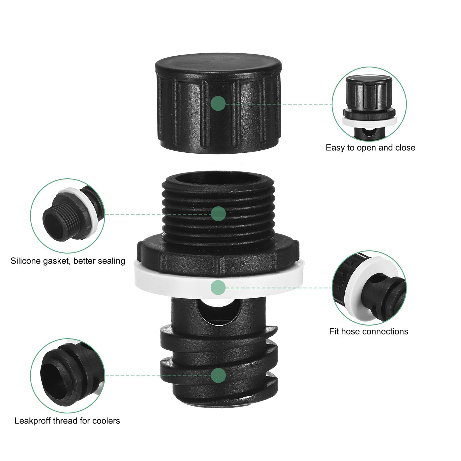 M METERXITY drain valve hose attachment fits most hoses for easy replacement.