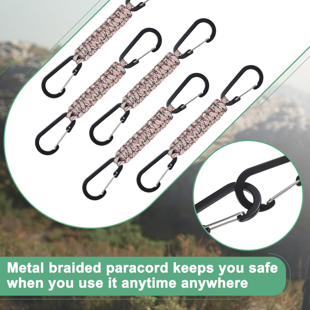 M METERXITY paracord keychain with double D-ring for secure attachment