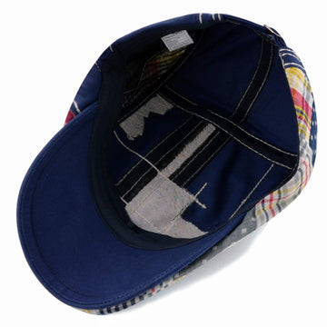 Blue beret hat with visible buckle adjustment