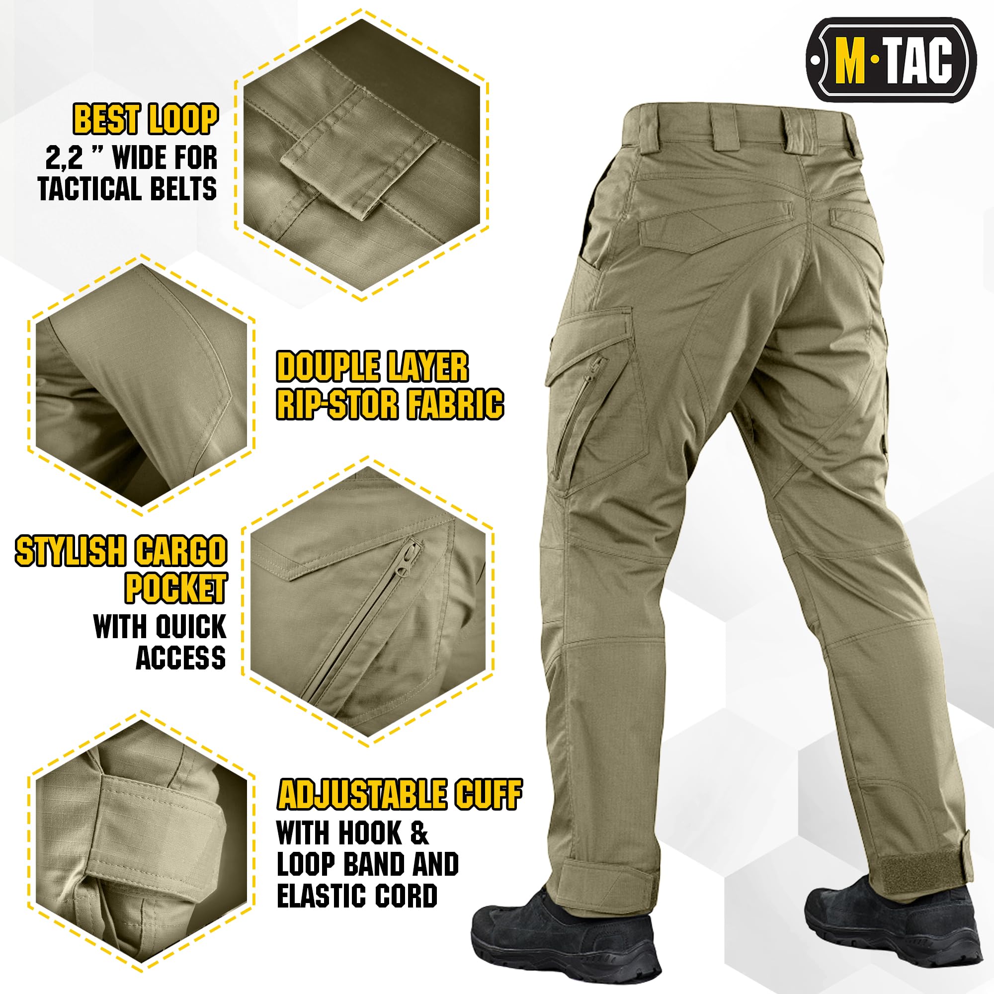 M-Tac Aggressor Flex adjustable waist demonstrates customizable fit for day-long comfort.
