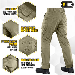 M-Tac Aggressor Flex adjustable waist demonstrates customizable fit for day-long comfort.
