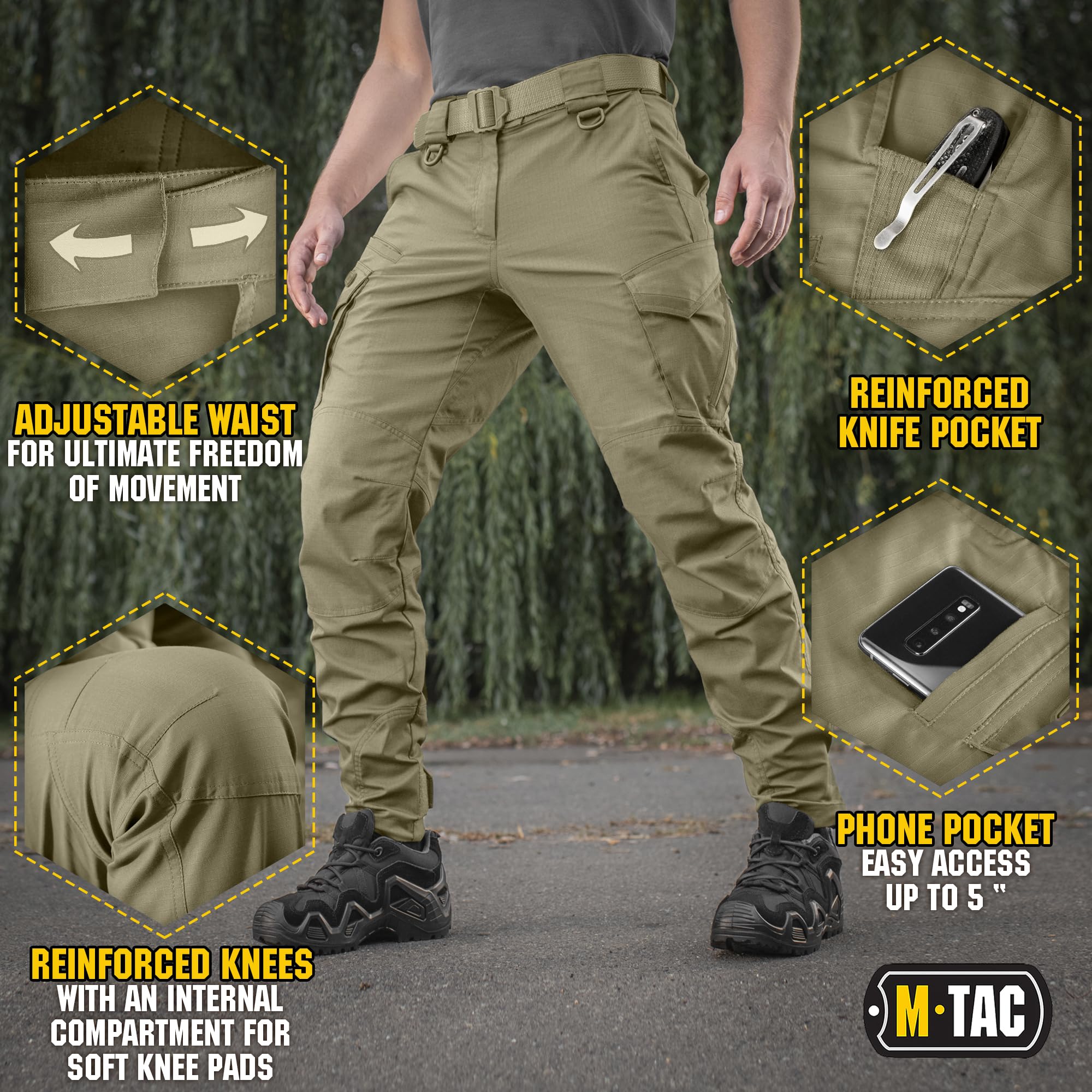 M-Tac Aggressor Flex back pocket highlights secure, easily accessible storage.