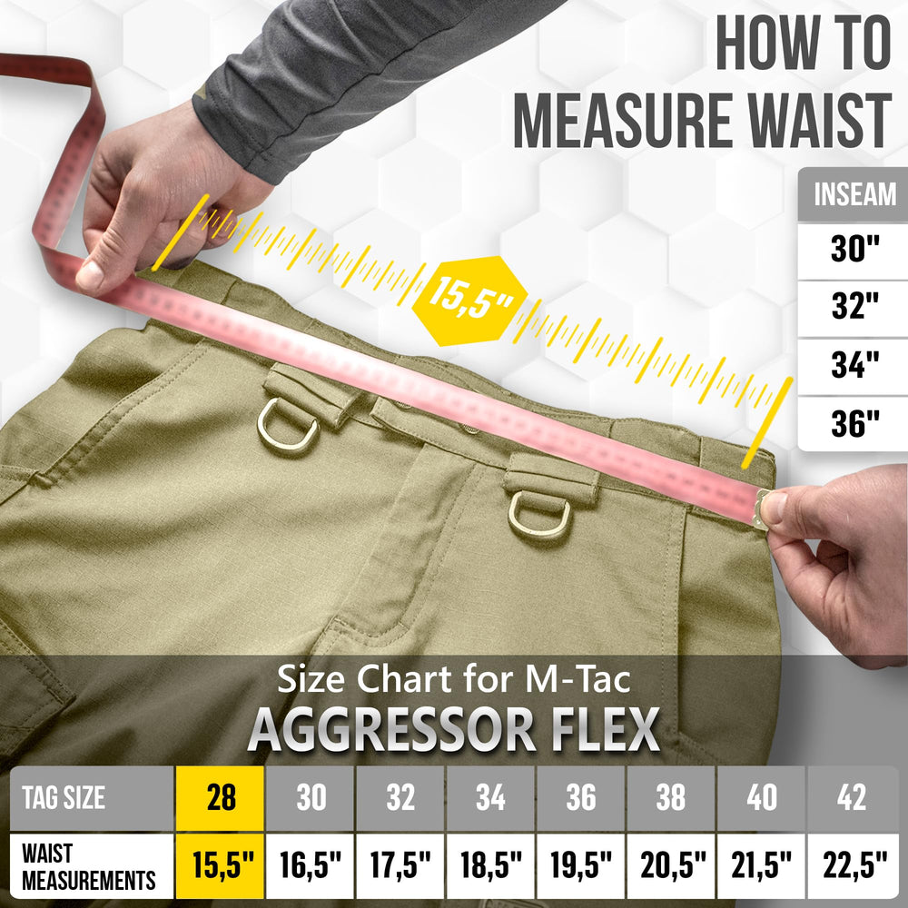M-Tac Aggressor Flex in action hiking shows flexible fabric for movement.