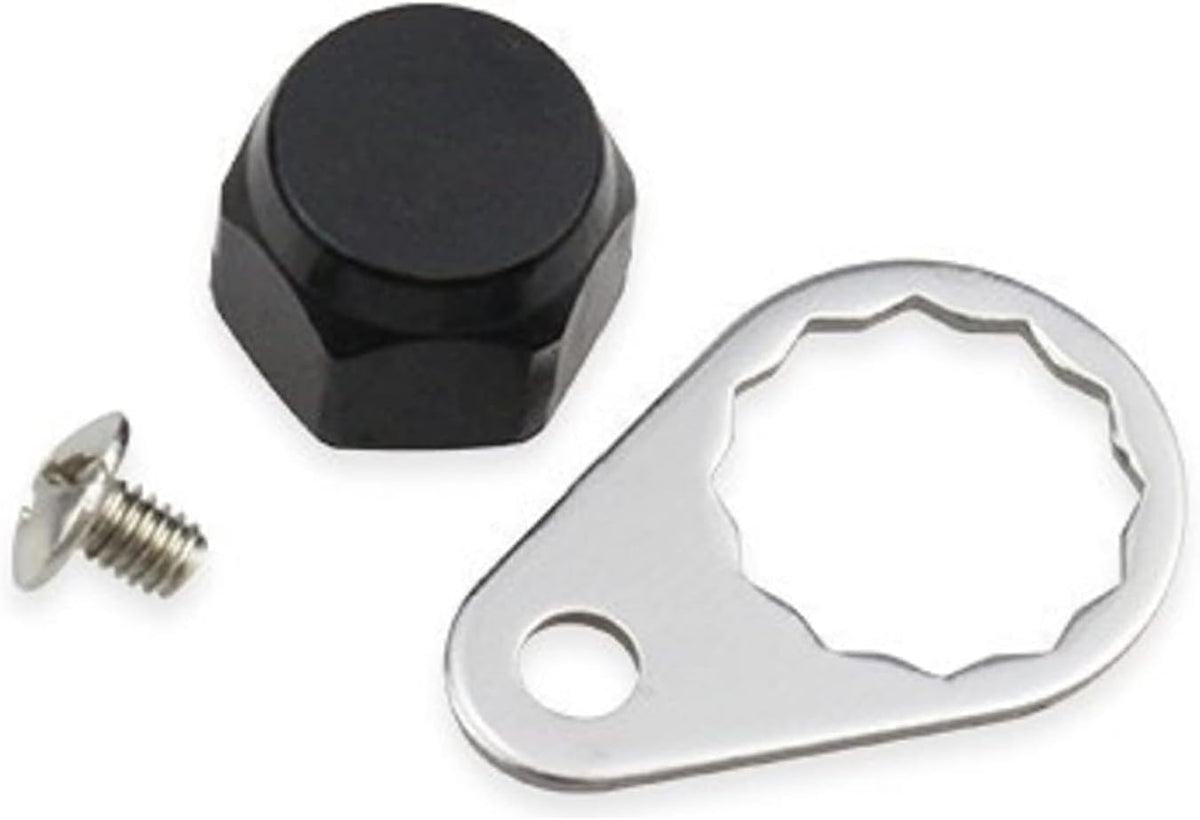 M7 fishing reel screw kit components including handle caps, screws, and locking plates