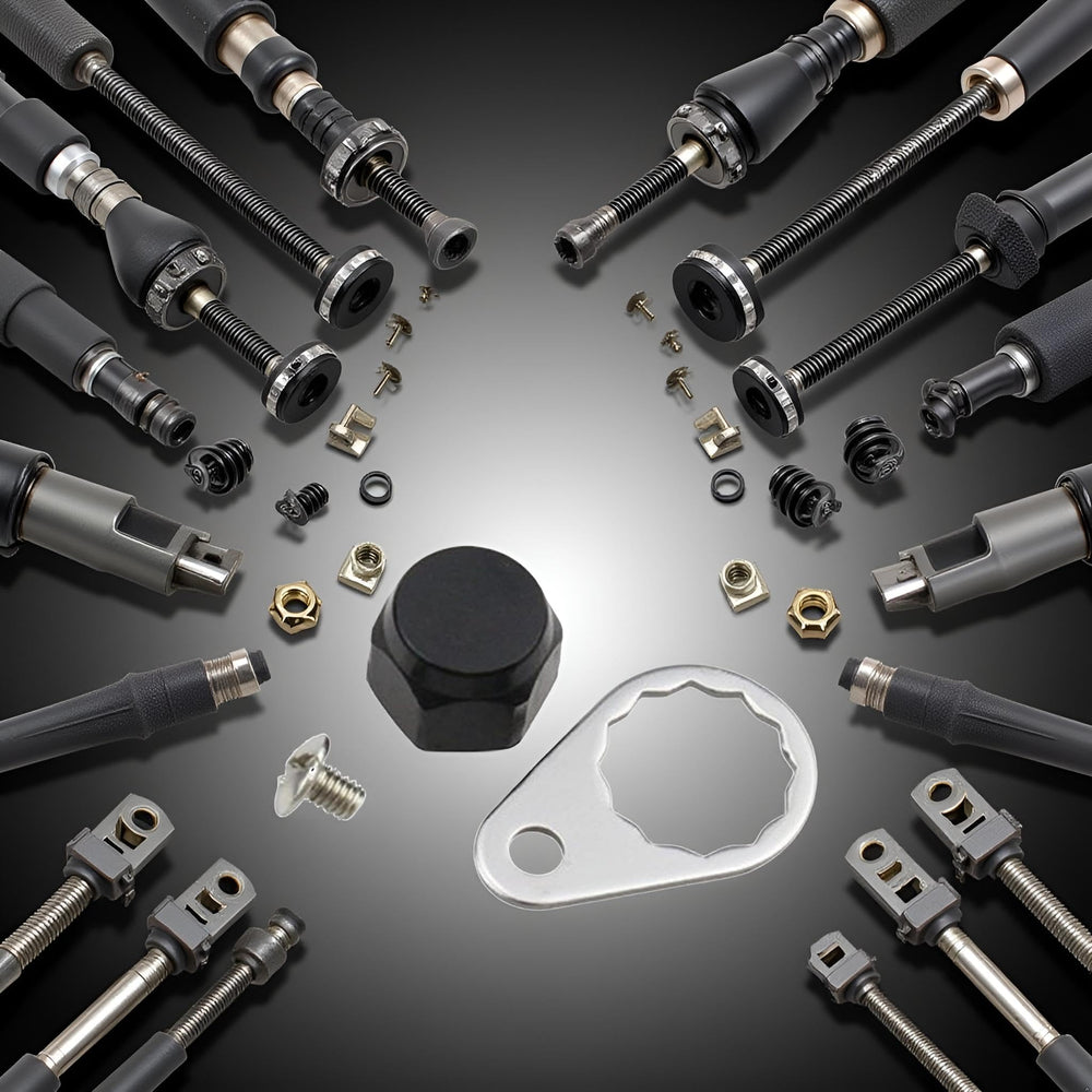 Close-up of M7 crank nuts and left-right handle assembly compatibility