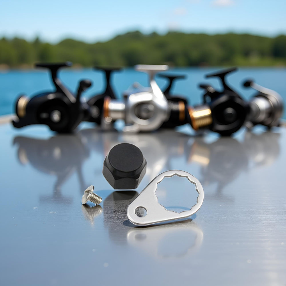 Left-hand fishing reel handle with M7 components