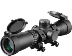 MA3TY crossbow scope with 32mm objective lens showing bright field of view for precise shots
