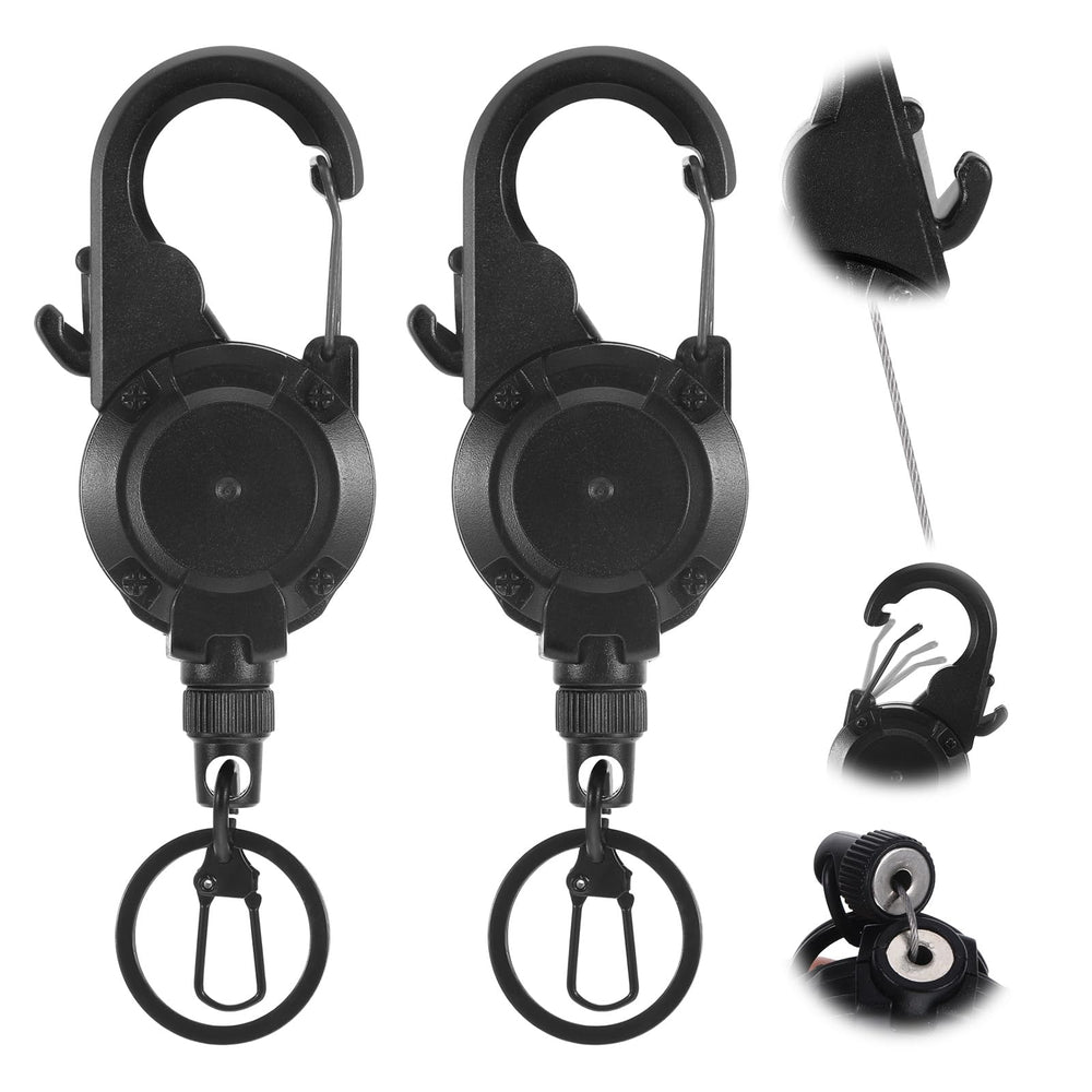 Maahongh 2 Pack Fly Fishing Zinger Retractor with Line Cutter and 26in Wire Rope