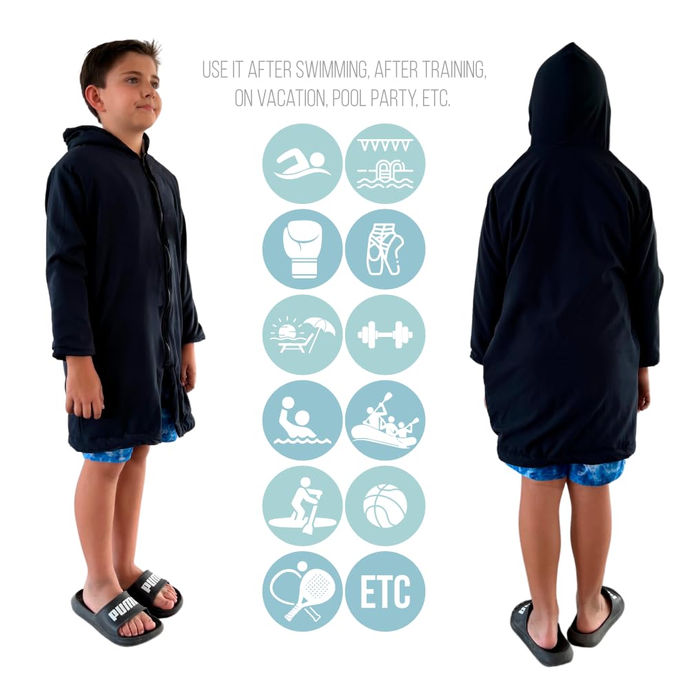 MACAR swim parka folded compactly for easy travel and storage.