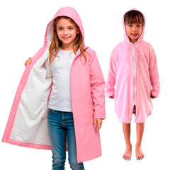 MACAR Waterproof Swim Parka front view with towel lining for quick-dry comfort.