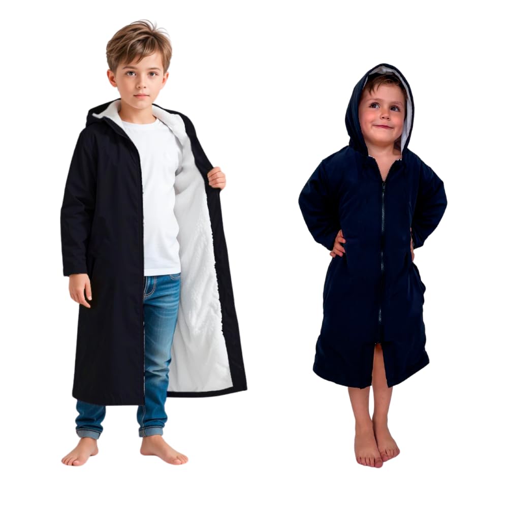MACAR waterproof swim parka with towel lining for quick-drying comfort.